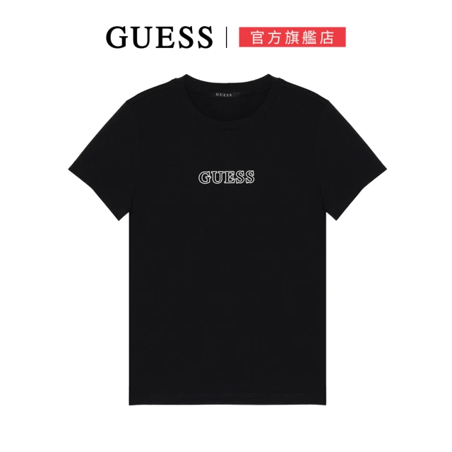 GUESS 清新花朵LOGO短T(兩色可選) 推薦