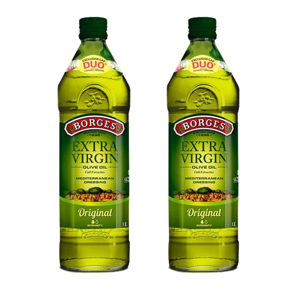 【BORGES 百格仕】原味橄欖油 Extra Virgin 第一道初榨冷壓 2瓶組(1000ml/瓶)