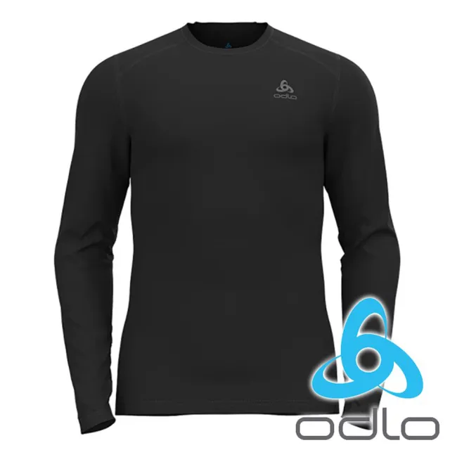 【ODLO】男 ECO銀離子基礎保暖型圓領上衣『黑』141252(排汗 快乾 運動 慢跑 登山 戶外 露營 排汗衣)