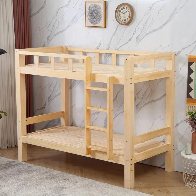 顛覆設計 松木3.5尺雙層床-加長型(床架 單人床 上下舖)