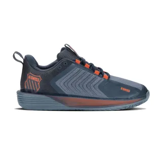 【K-SWISS】透氣輕量網球鞋 Ultrashot 3-男-灰藍/橘(06988-477)