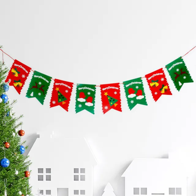 【半島良品】22款聖誕節佈置/派對掛旗(聖誕節 雪人 老人 派對氣球 燈串 聖誕樹)