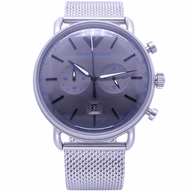 EMPORIO ARMANIEMPORIO ARMANI ARMANI 米蘭時尚之神降臨優質品味腕錶-銀灰色-AR11383