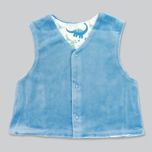 Deux Filles 嬰兒兩面穿保暖背心 藍色系 2款(嬰幼兒 有機棉 保暖 棉絨)