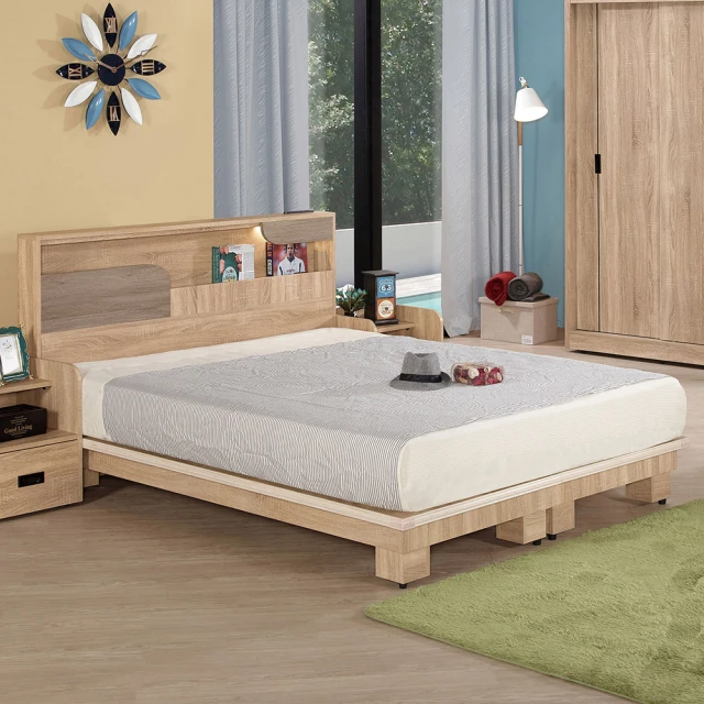 麗得傢居 宮崎5尺實木床架 標準雙人床架 雙人床台 床組(橡