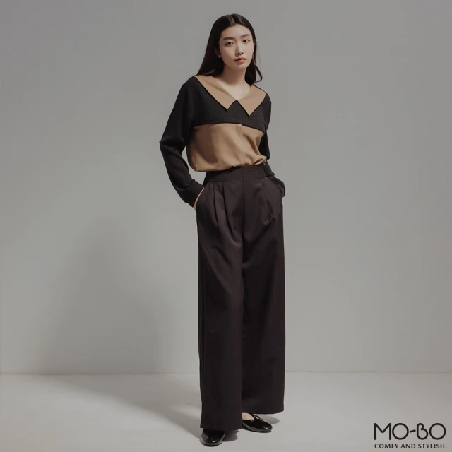 MO-BO 時髦打折修身闊腿寬褲 推薦