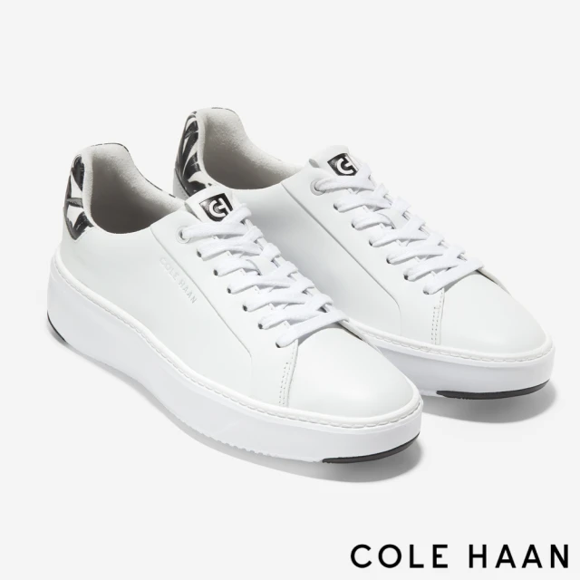 Cole HaanCole Haan GrandPro Topspin Sneakers 輕盈靈活真皮休閒運動鞋-女鞋(白色/熱帶雨林-寬楦-W28084)