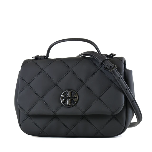 TORY BURCH WILLA 金色LOGO菱格翻蓋肩背/