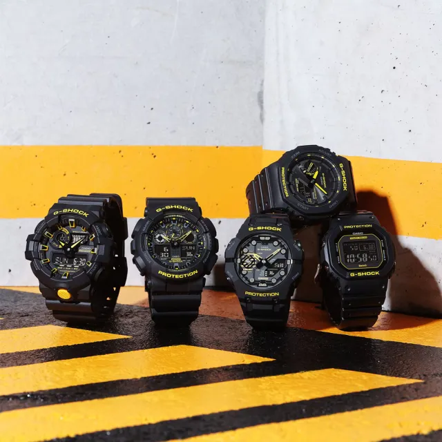 【CASIO 卡西歐】G-SHOCK 黑黃時尚雙顯腕錶 送禮推薦 禮物(GA-700CY-1A)