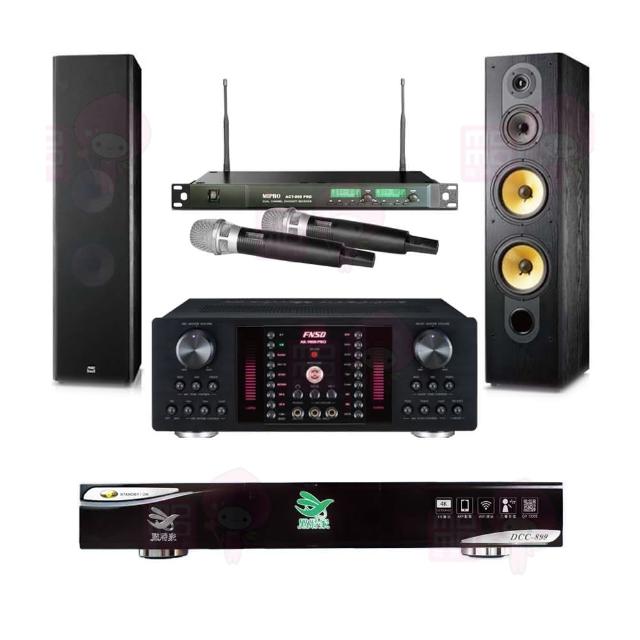 【點將家】DCC-899+FNSD AK-9800 PRO+ACT-869+FNSD SD-803N(點歌機4TB+擴大機+無線麥克風+卡拉OK喇叭)