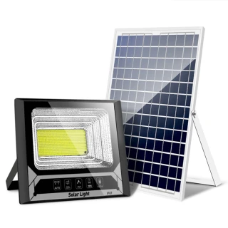 【禾統】500W LED智能光控太陽能感應黃光燈(遙控定時 太陽能分體式壁燈 太陽能路燈 LED戶外照明燈)