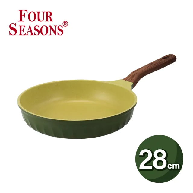 【韓國 FourSeason】28cm 四季橄欖綠平煎鍋(IH爐可用鍋)