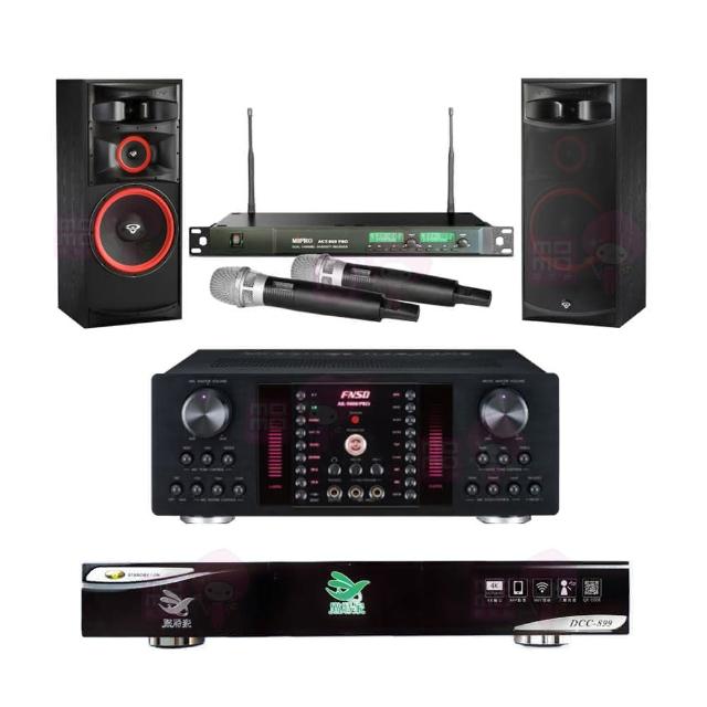 【點將家】DCC-899+FNSD AK-9800 PRO+ACT-869+XLS-15(點歌機4TB+擴大機+無線麥克風+卡拉OK喇叭)