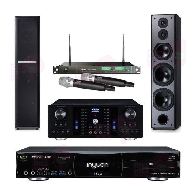 【音圓】S-2001 N2-350+AK-8800 PRO+ACT-869+TDF M6(點歌機4TB+擴大機+無線麥克風+喇叭)