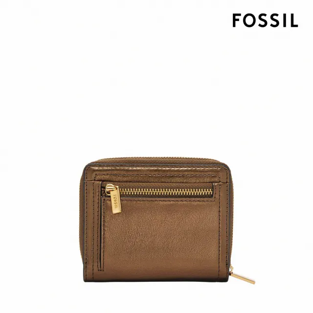 【FOSSIL 官方旗艦館】Logan 迷你多功能真皮短夾-金屬銅棕色 SL10012711