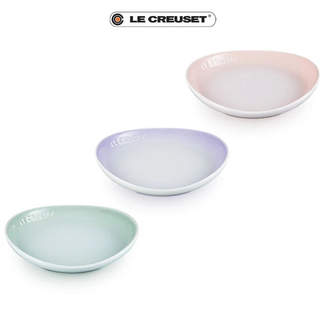 Le Creuset 瓷器輕荷漫舞系列橢圓盤17cm(湖水綠/淡粉紫/貝殼粉 3色選1)