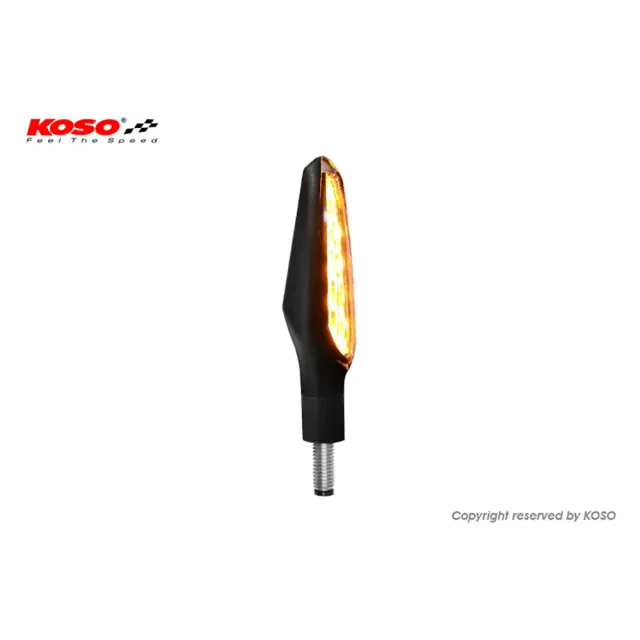 【KOSO】Z4 序列式LED方向燈 方向指示燈 車燈(霧黑 / LED：琥珀光 / 燈殼：透明殼)
