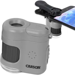 【CARSON 卡薾紳】雙光源迷你顯微鏡20x鏡頭夾(實驗觀察 微距放大)