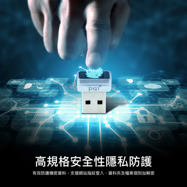 【PQI 勁永】FPS Reader 加密指紋辨識器(USB-A介面 指紋辦識快速登入)