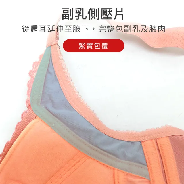 【尚芭蒂】軟鋼圈 成套 MIT台灣製 大尺碼C-H罩 蕾絲輕薄透氣機能內衣/集中包覆調整型(豆沙色)
