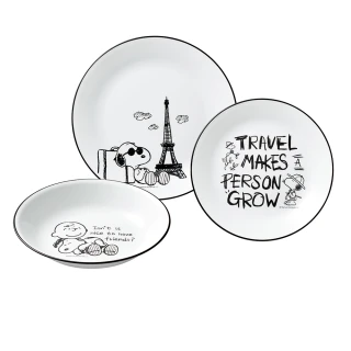 【CorelleBrands 康寧餐具】SNOOPY 環遊世界3件式餐盤組(C05)