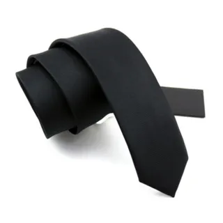 【拉福】極細3.5cm黑色超窄版領帶拉鍊劍形領帶(黑)