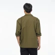 【JEEP】男裝  抗撕裂口袋剪接長袖襯衫(綠色)
