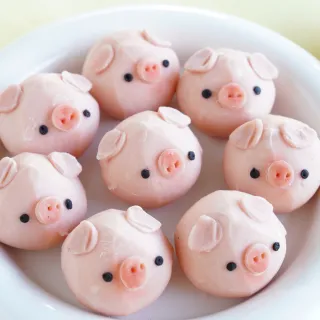 【美姬饅頭】小豬豬造型芝麻湯圓(一盒8入)