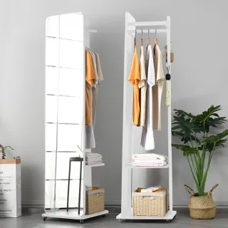 【C&B】思薇安實木移動式衣帽架穿衣鏡