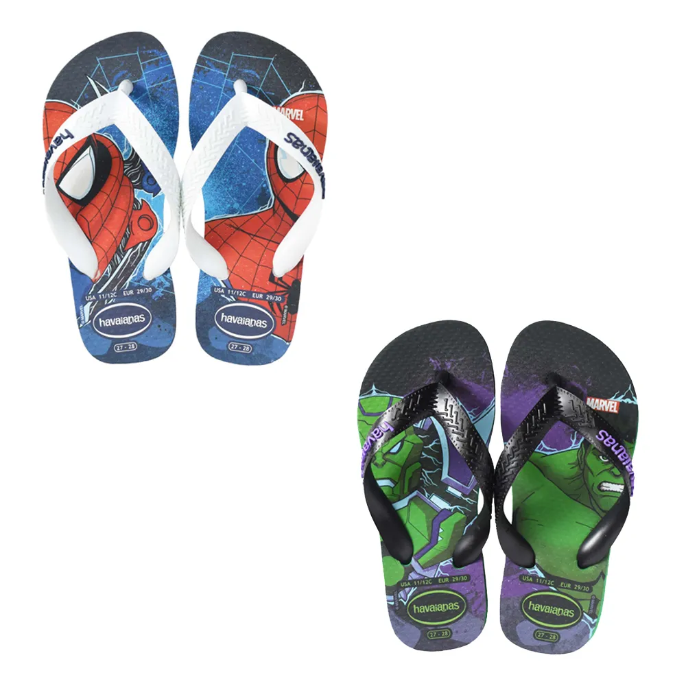 【havaianas 哈瓦仕】KIDS TOP MARVEL II　型號：00270　巴西集品(巴西品牌、巴西拖鞋、人字拖、夾腳拖)