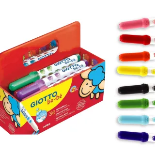 【GIOTTO】可洗式寶寶彩色筆手提組 36入|可水洗 好握 防窒息
