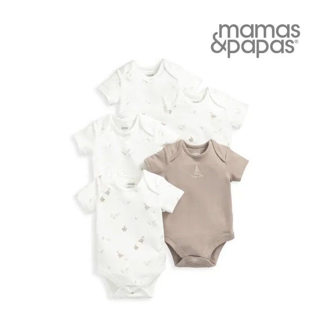 【Mamas & Papas】小野鴨踏青-短袖包屁衣5件組(5種尺寸可選)