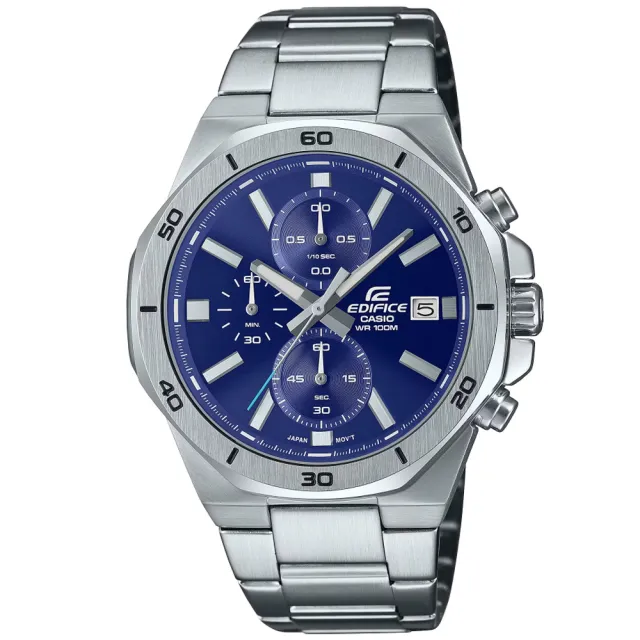 【CASIO 卡西歐】EDIFICE 八角計時運動腕錶 禮物推薦 畢業禮物(EFV-640D-2AV)