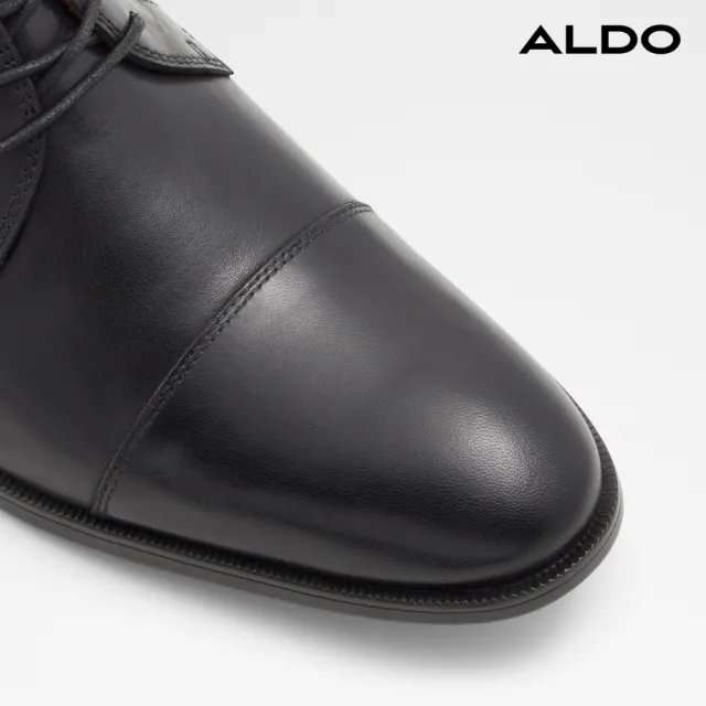 【ALDO】CORTLEYFLEX-經典質感綁帶皮革紳士鞋-男鞋(黑色)