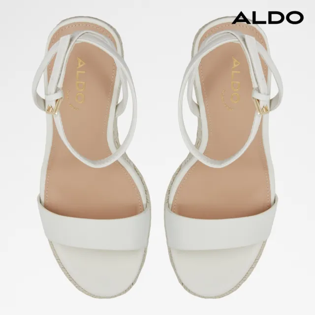 【ALDO】MARYSOL-草編楔型厚底涼鞋-女鞋(白色)
