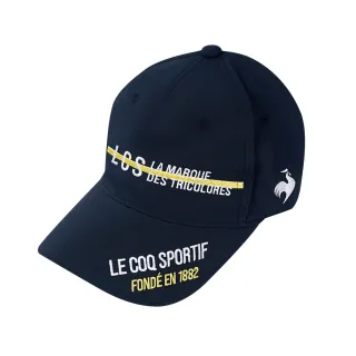 【LE COQ SPORTIF 公雞】高爾夫系列 男款深藍色運動風文字印花高爾夫帽 QGS0J116