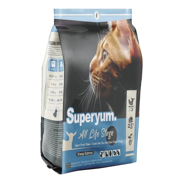 【Superyum極致美味】全齡貓凍乾糧-4.9kg X 1包(全齡貓/凍乾糧/低敏低卡配方)