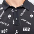 【LE COQ SPORTIF 公雞】高爾夫系列 男款黑色滿版印花POLO長袖棉衫 QGS2T103