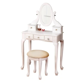 【Hampton 漢汀堡】馬克化妝桌椅組-白色(一般地區免運費/化妝桌/化妝椅/化妝桌椅)