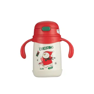 【BEDDY BEAR 杯具熊】聖誕雪寶316不鏽鋼兒童保溫學飲杯  吸管學習杯 兒童水壺 400ml
