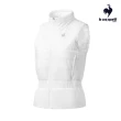 【LE COQ SPORTIF 公雞】高爾夫系列 女款白色修身運動保暖背心 QLS6T502