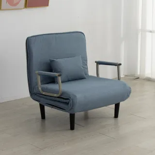 【IDEA】多功能折疊亞麻布透氣親膚沙發床/折疊床(單人沙發/躺椅)