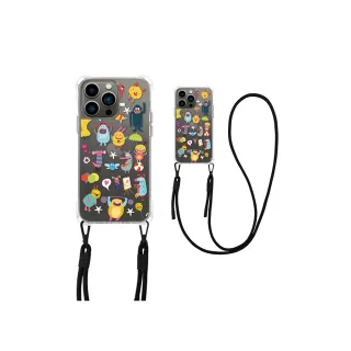 【MOOTUN沐盾】iPhone15 14 13 12 Pro Max四角掛繩手機殼 怪獸寶寶(附手機掛繩)
