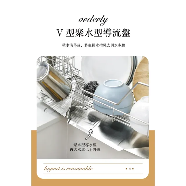 【慢慢家居】304不鏽鋼-廚房水槽可伸縮瀝水籃(瀝水架 水槽架 收納架 碗盤架) 