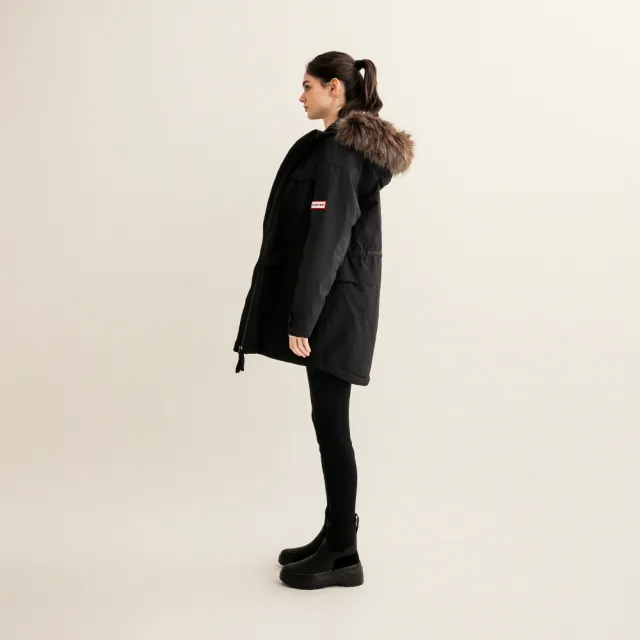 【HUNTER】女裝-Explorer鋪棉獵裝長版外套(黑色)