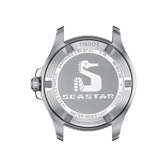 【TISSOT 天梭 官方授權】SEASTAR1000海星系列 黑金 潛水腕錶 / 40mm 母親節 禮物(T1204102205100)