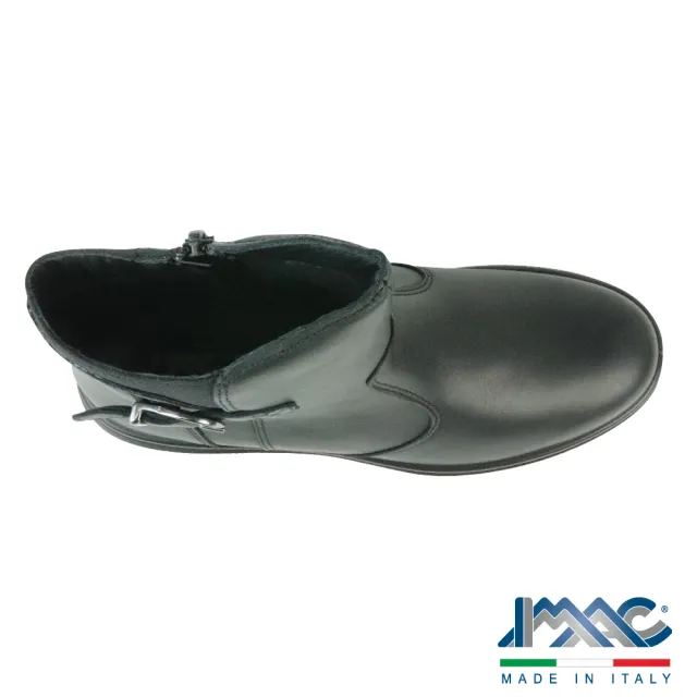 【IMAC】義大利經典輕量真皮高跟短靴 黑色(455430-BL)