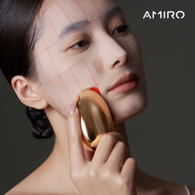 【AMIRO】S1 時光機黃金點陣美容儀+專用塑顏面膜8片組合(贈專用凝膠1條+贈專用塑顏面膜4片 情人節 禮物)