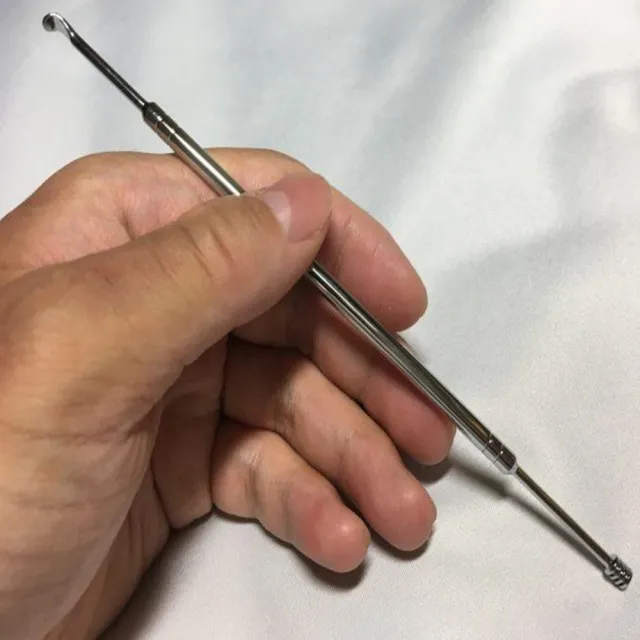 【寶盒百貨】2入雙頭不鏽鋼耳扒 旋轉掏耳棒(螺旋式 耳挖式兩用耳扒)