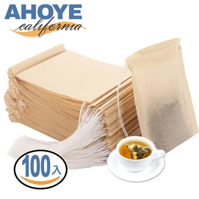 【AHOYE】未漂白環保木漿泡茶袋 100入(泡茶包 泡茶器)